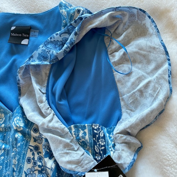 NWT Womens Maison Tara Paisley Smocked Maxi Dress Cottagecore Boho Floral Sz 8 - Picture 6 of 16